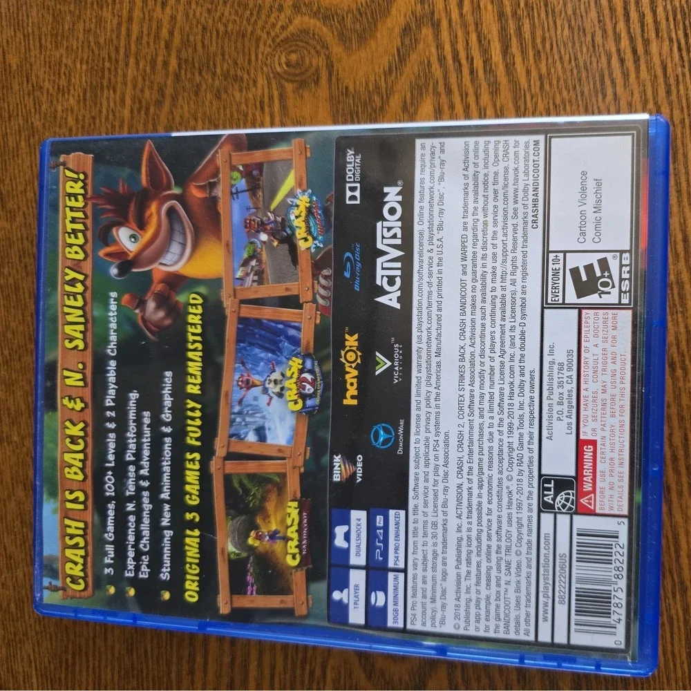 Crash Bandicoot N. Sane Trilogy - Sony PlayStation 4